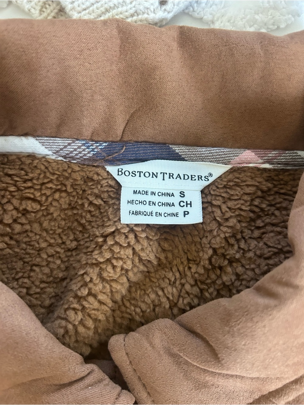 Boston Traders Medium Women’s Cozy Faux-Suede Jacket in Brown - Picture 2 of 3